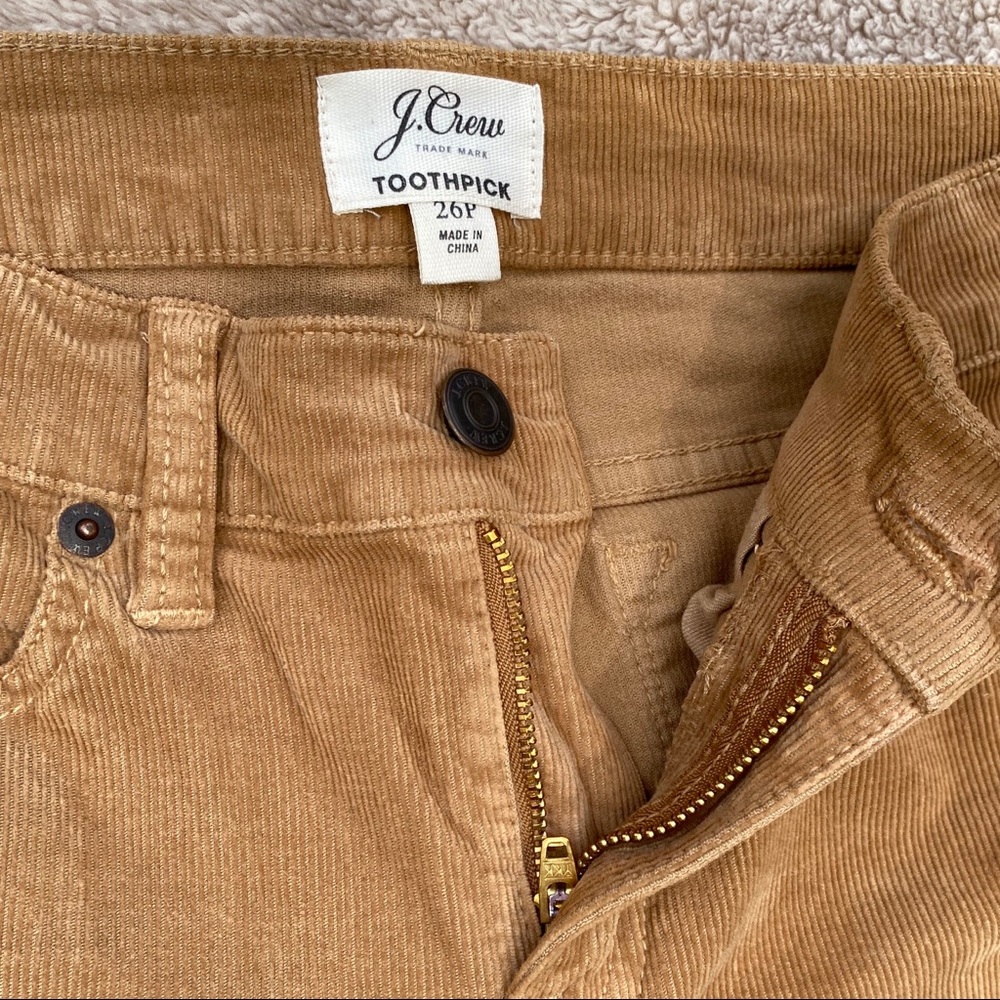 J Crew suede “toothpick” style pants